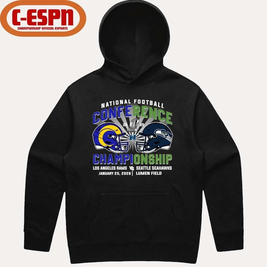 Rams Vs Seahawks NFC Conference Championship Duel Helmet T-Shirt