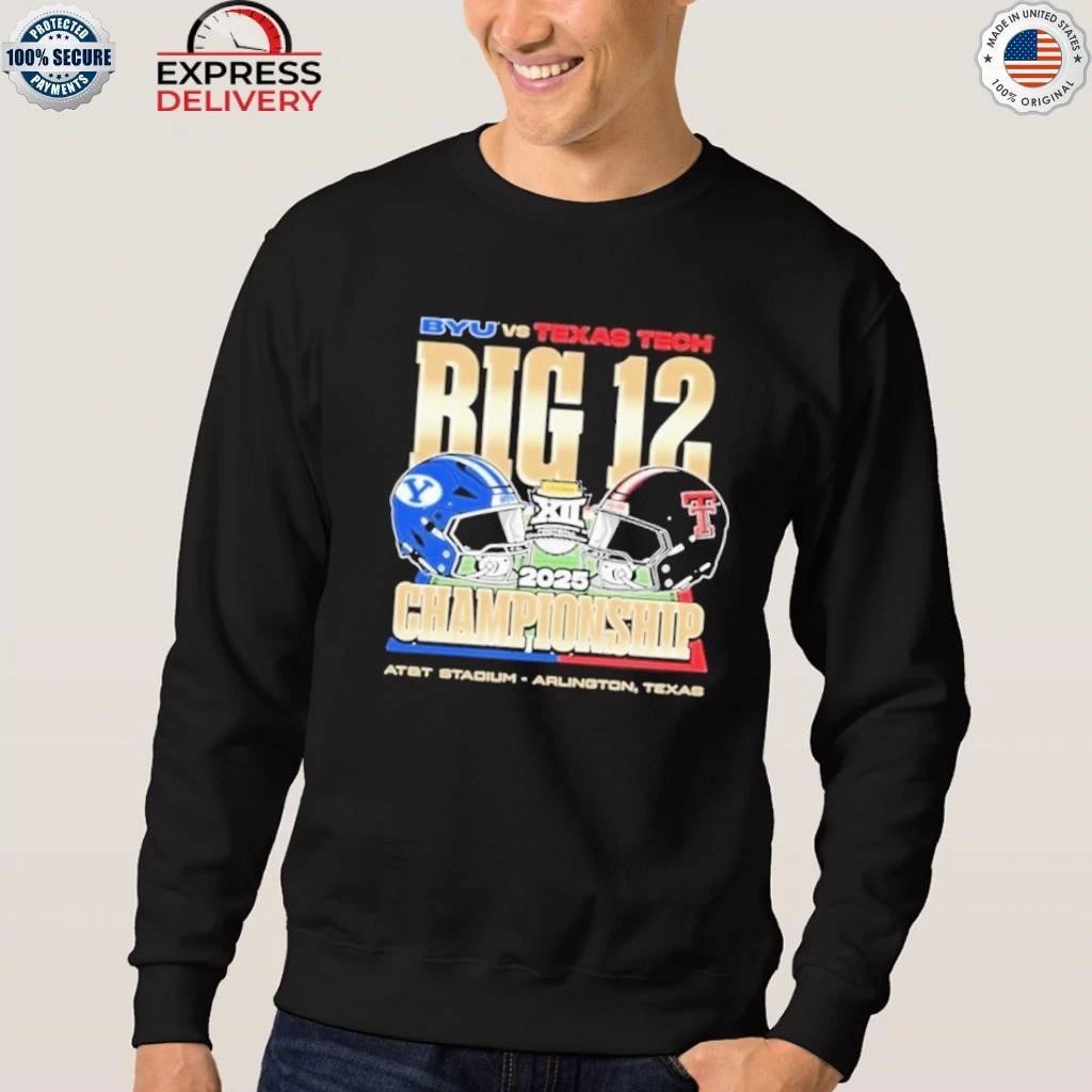 BYU Vs Tech Red Raiders 2025 Big 12 Football Championship Helmet Shirt