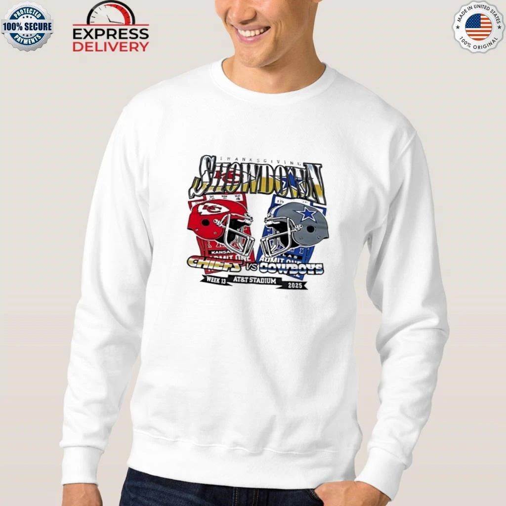 Chiefs vs Cowboy Thanksgiving Showdown Helmet Shirt