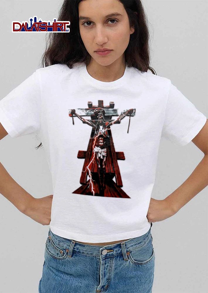 Horror Heavy Metal Crucified Zombie Star Lightning Wooden Cross shirt