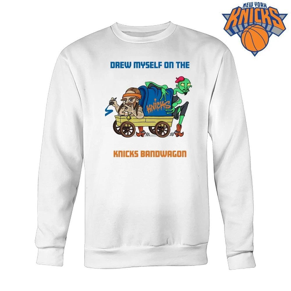 Drew Myself On The Knicks Bandwagon New York Basketball Fan Cartoon Graphic NBA Finals 2026 Shirt