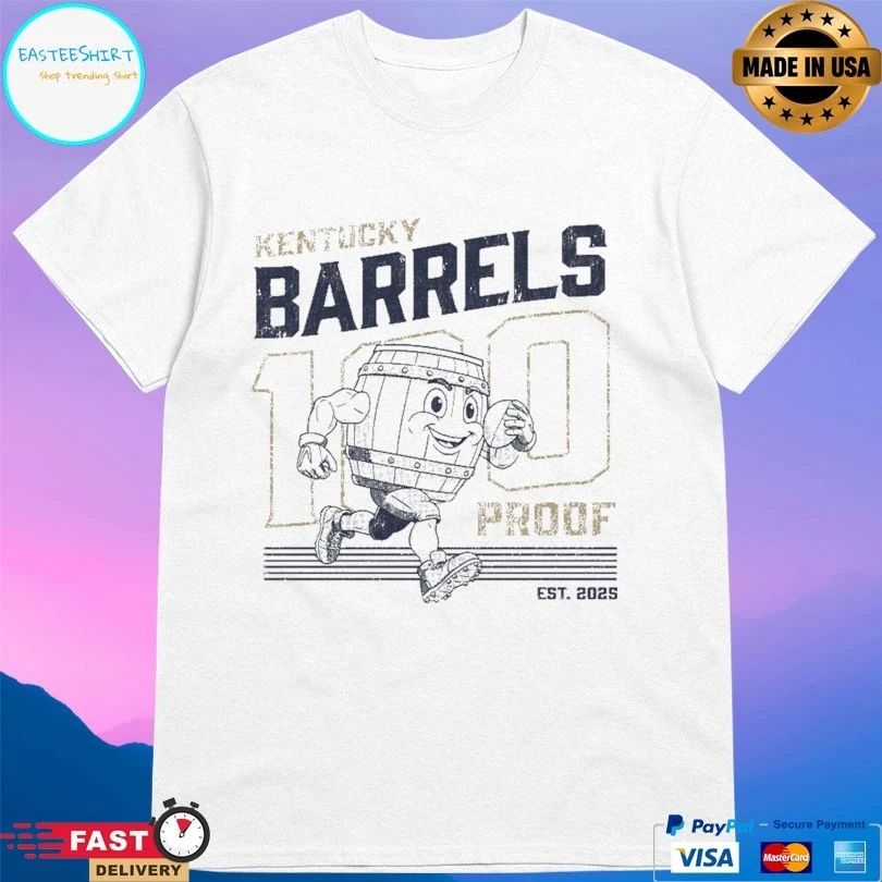 100 Proof Retro Mascot Kentucky Barrels Youth Est 2025 T-shirts
