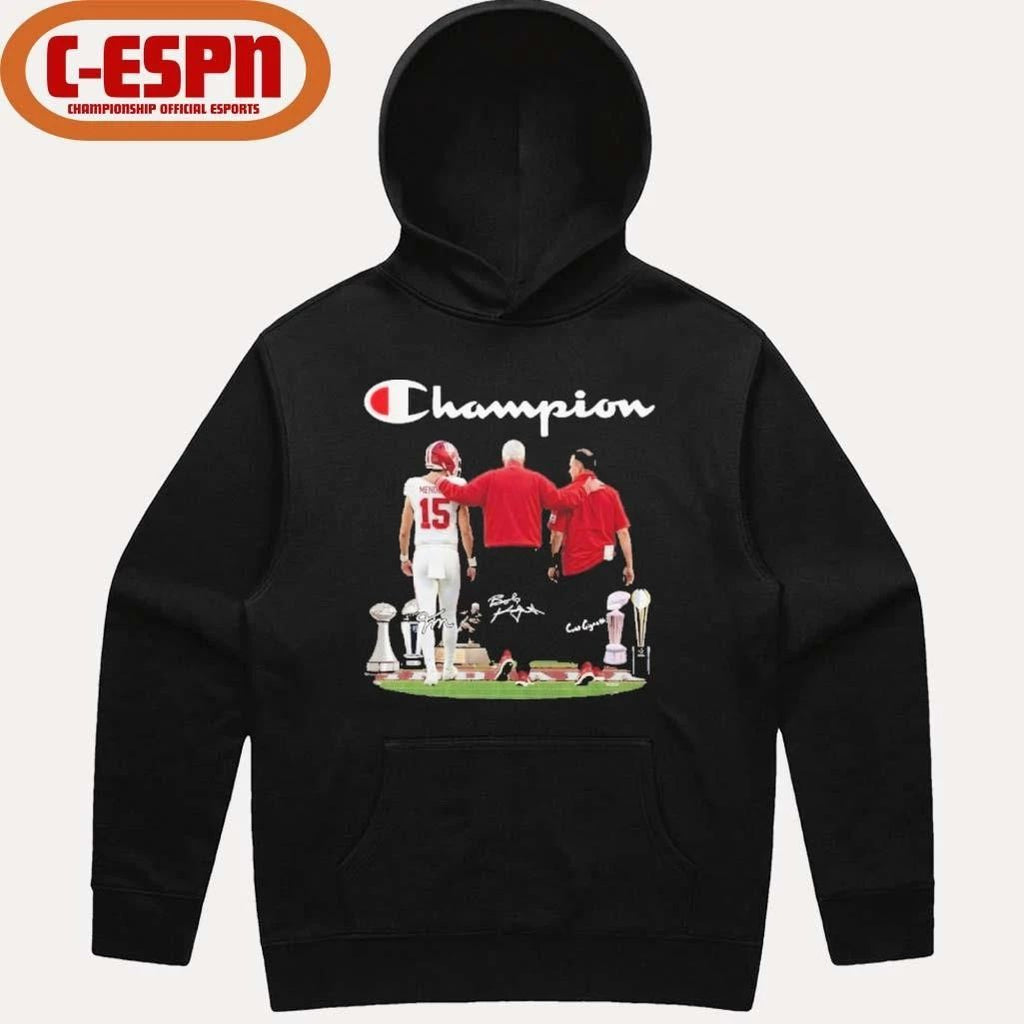 Champion Fernando Mendoza, Curt Cignetti And Bob Knight Indiana Football Shirt