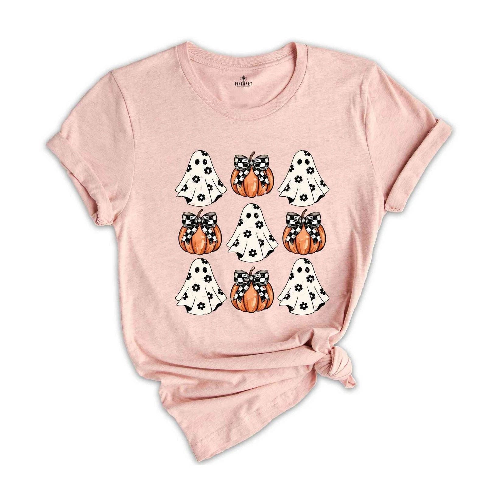 Halloween Ghost Shirt, Pumpkin Shirt, Halloween Pumpkin, Spooky Vibes Shirt, Cut