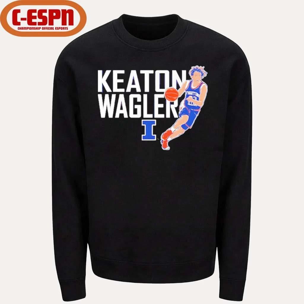 Illinois Basketball Keaton Wagler Name Pose Shirt