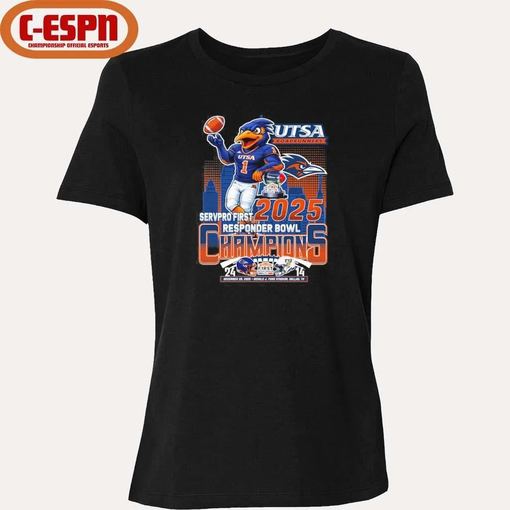 UTSA Roadrunners Mascot 2025 Responder Bowl Champions Shirt