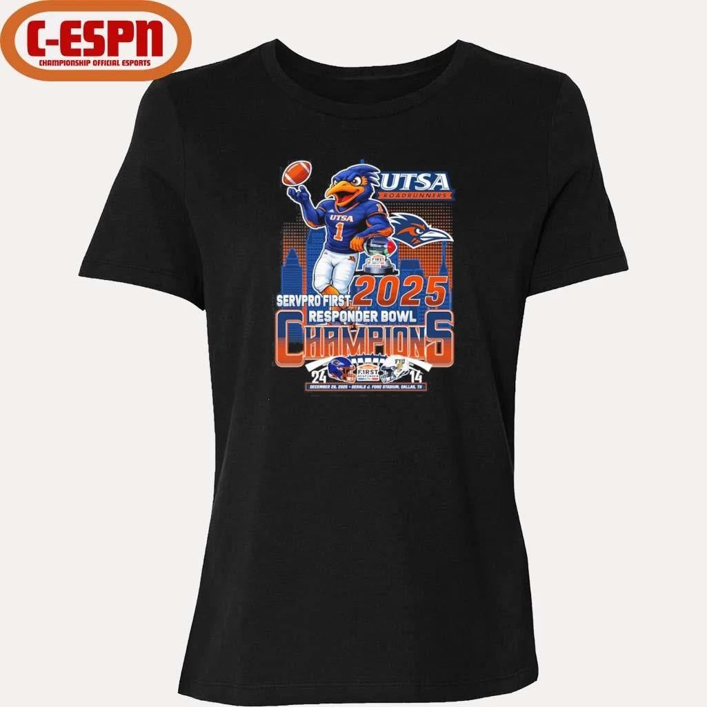 UTSA Roadrunners Mascot 2025 Responder Bowl Champions Shirt
