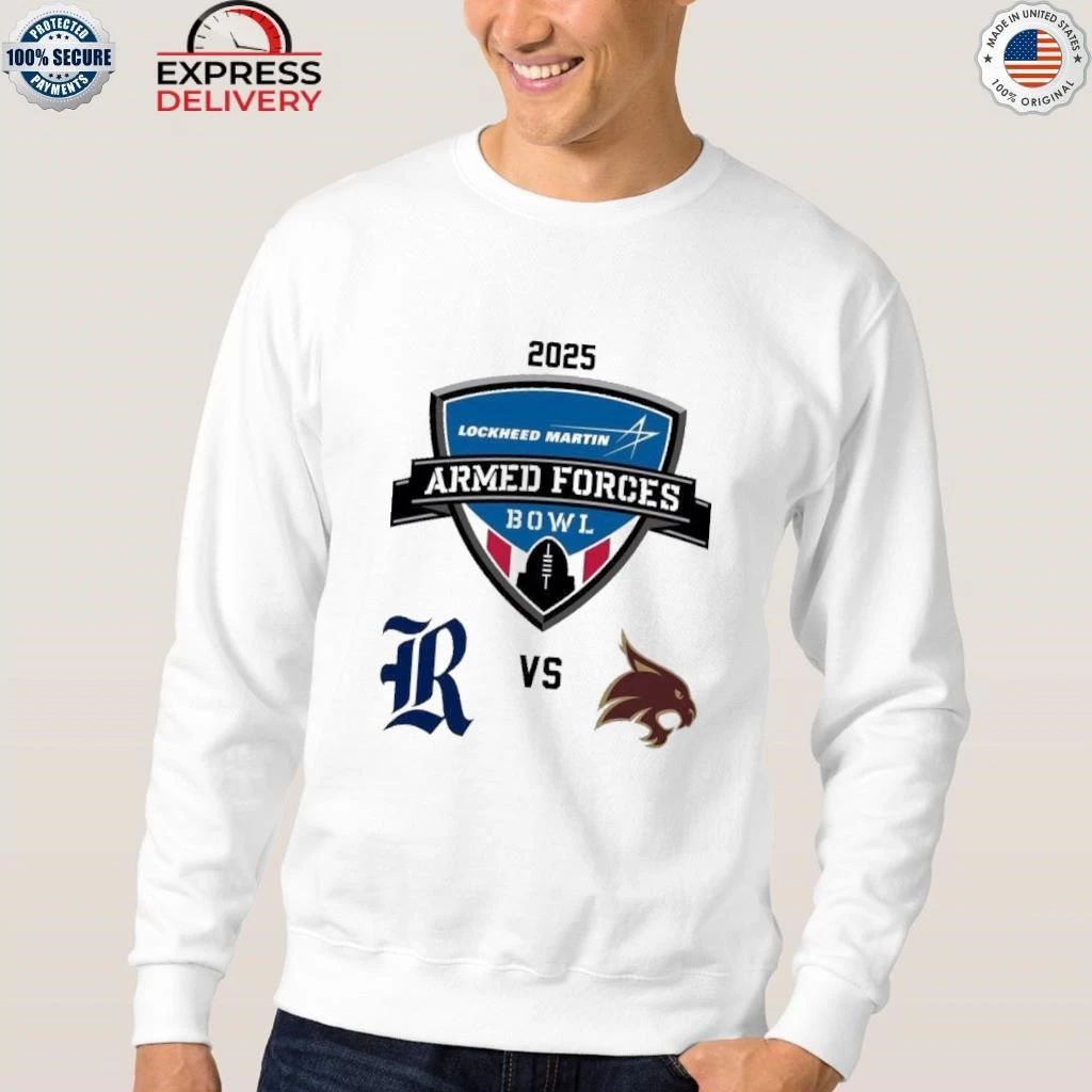 Rice Owls vs Texas State Bobcats 2025 Armed Forces Bowl Matchup Shirt