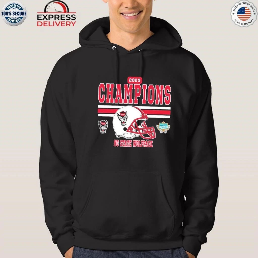 Celebrates Champions 2025 Gasparilla Bowl NC State Wolfpack To The Champions 2025 Union Home Mortgage Gasparilla Shirt
