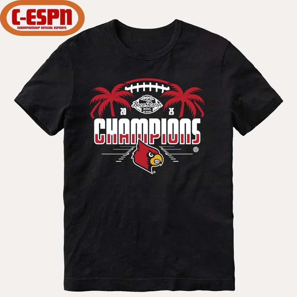 Louisville Cardinals 2025 Boca Raton Bowl Champions Shirt