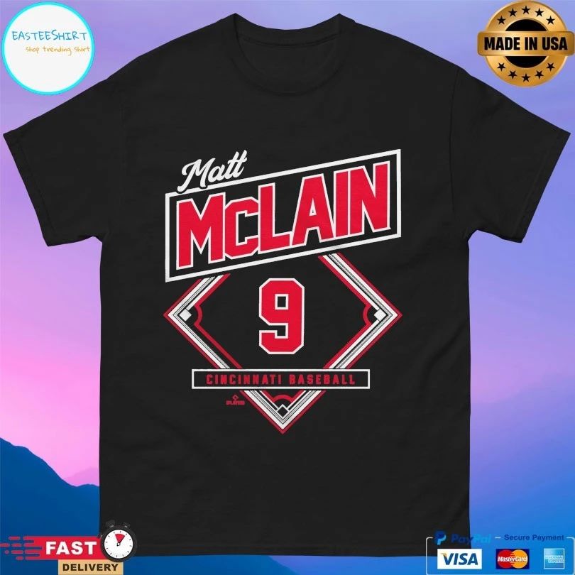 Matt Mclain 9 Cincinnati Baseball Classic Diamond T-shirts