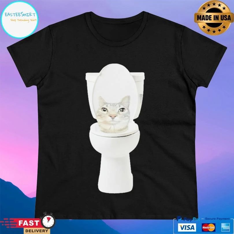Skibidi Toilet Cat Meme T-shirts