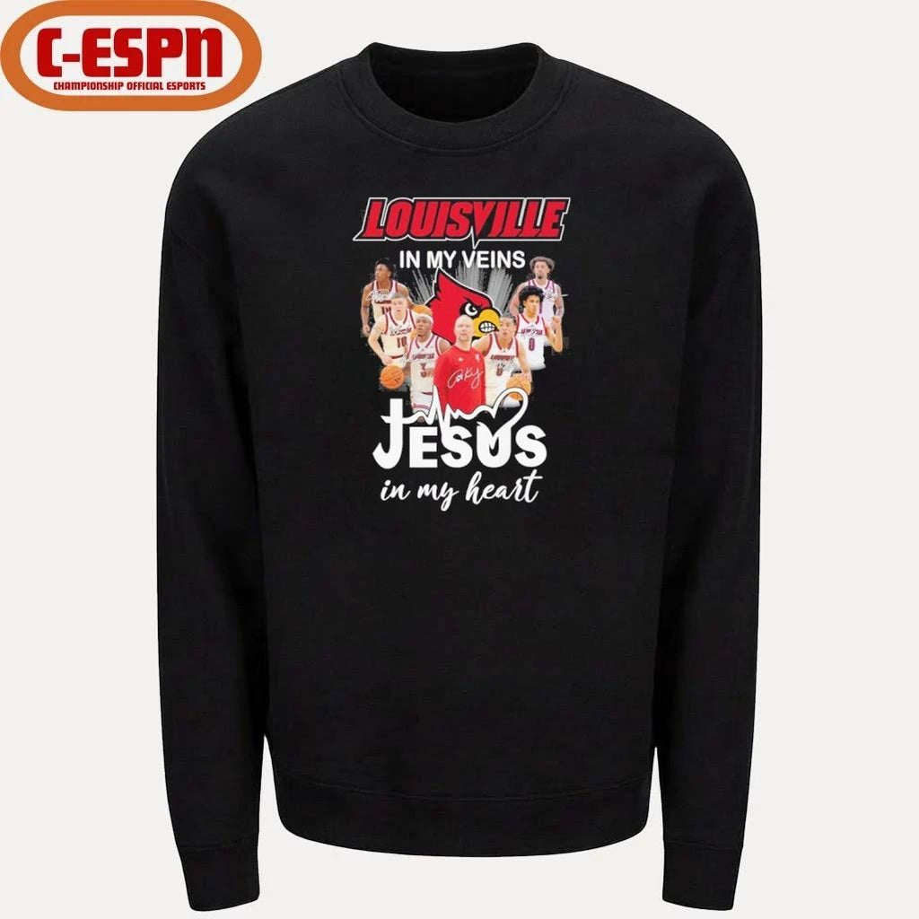 Louisville Men’s Basketball In My Veins Jesus In My Heart Shirt