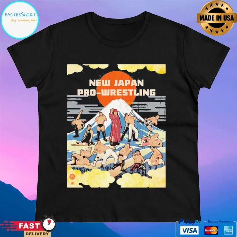 New Japan Pro-wrestling Painting Sun And Mt Fuji T-shirt
