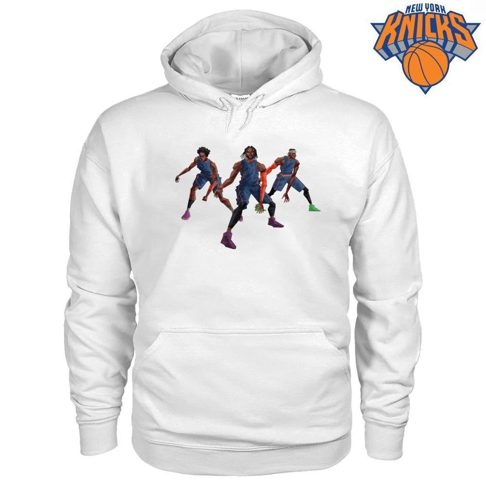 New York Knicks Triple Threat Defensive Stance Minimalist Geometric Graphic Art NBA Finals 2026 Shirt