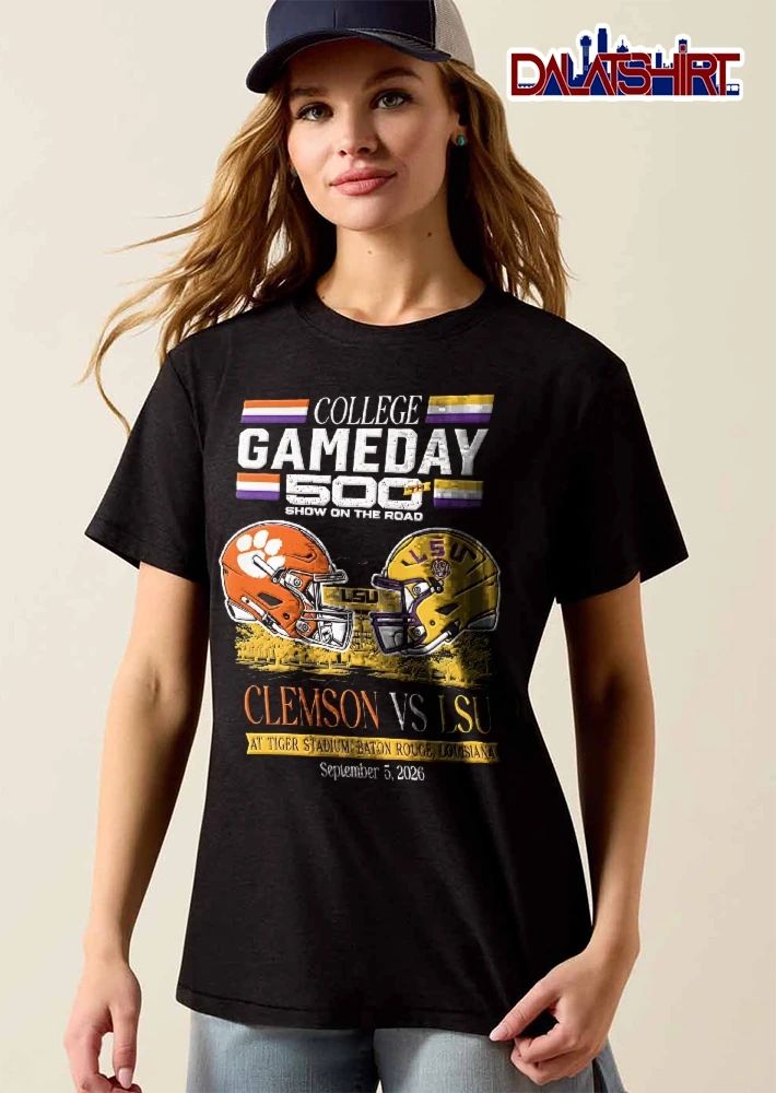 Clemson Tigers Lsu NCAA College 500th Show On The Road Baton Rouge Louisiana 2026 Opposing Football Helmets shirt
