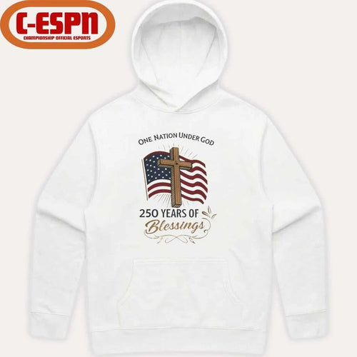America 250 Years of Blessings One Nation Under God Flag & Cross Patriotic T-Shirt