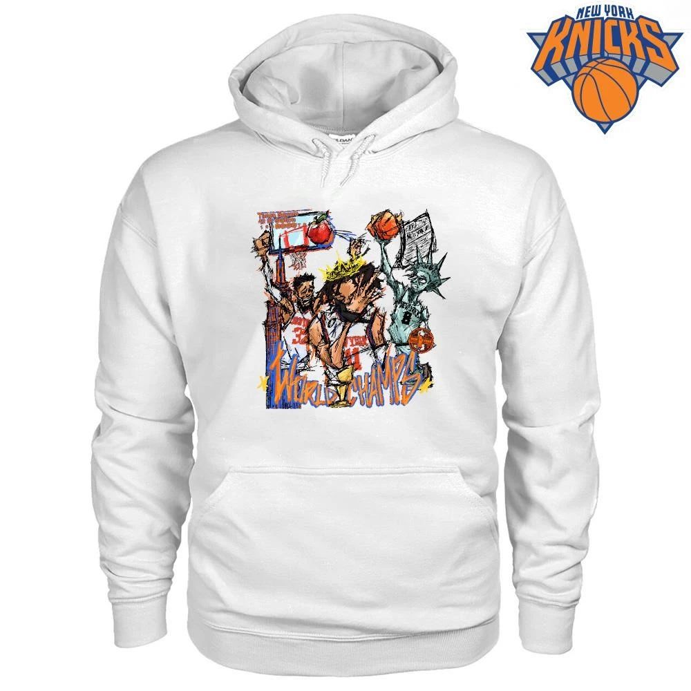 New York Knicks Champions NBA 2026 World Champs Abstract Sketch Graffiti Art Shirt