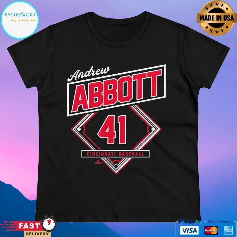 Andrew Abbott 41 Cincinnati Baseball Classic Diamond T-shirts