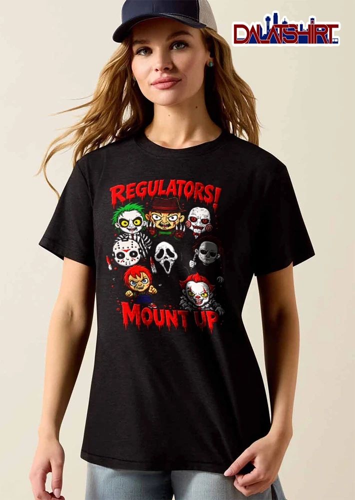 Regulators Mount Up Cartoon Chibi Horror Movie Villains shirt