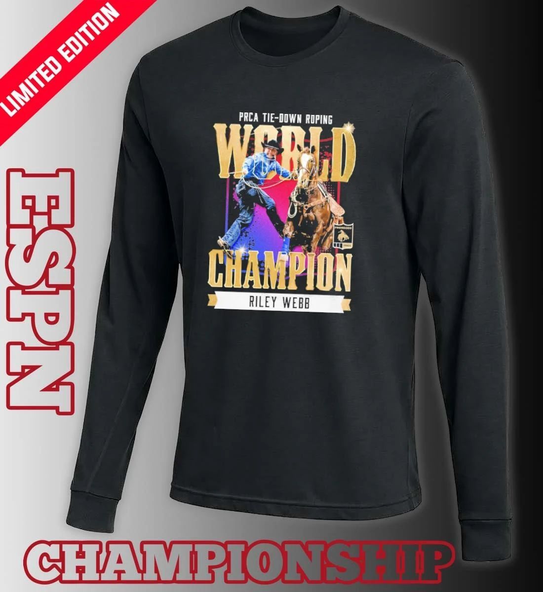 Riley Webb NFR 2025 Tie Down Champion T-Shirt