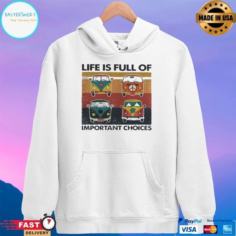 Hippie Bus Life Is Full Of Important Choices Vintage T-shirt