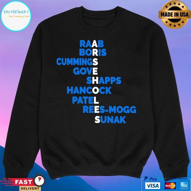 Raab Boris Cummings Gove Shapps Hancock Patel Rees-Mogg Sunak T-shirt