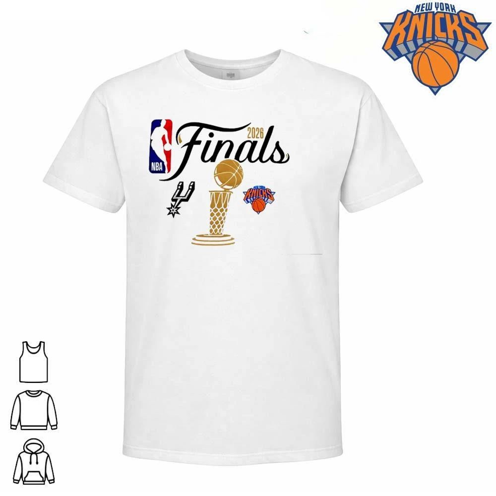 New York Knicks vs San Antonio Spurs Larry O Brien Trophy Basketball Championship NBA Finals 2026 Shirt