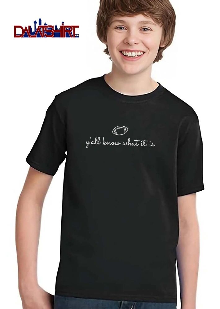 Yall Know What It Is Cursive Script White Line Art Football shirt