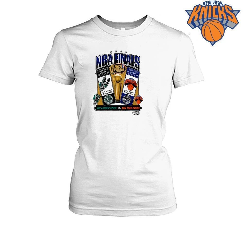 2026 NBA Finals San Antonio Spurs vs New York Knicks Vintage Graphic White Basketball Shirt