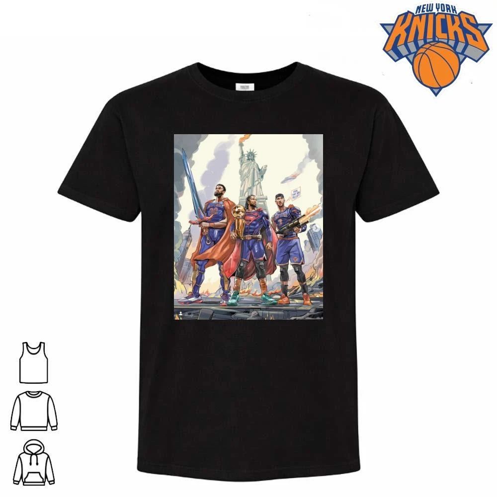 New York Knicks Champions NBA 2026 Karl Anthony Towns Jalen Brunson Josh Hart Superheroes Shirt