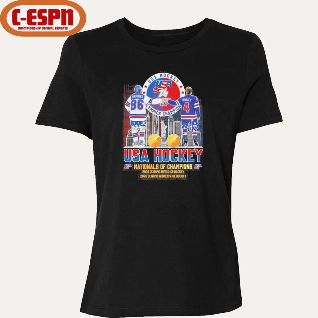 Jack Hughes And Caroline Harvey USA Hockey Nationals Of Champions Shirt