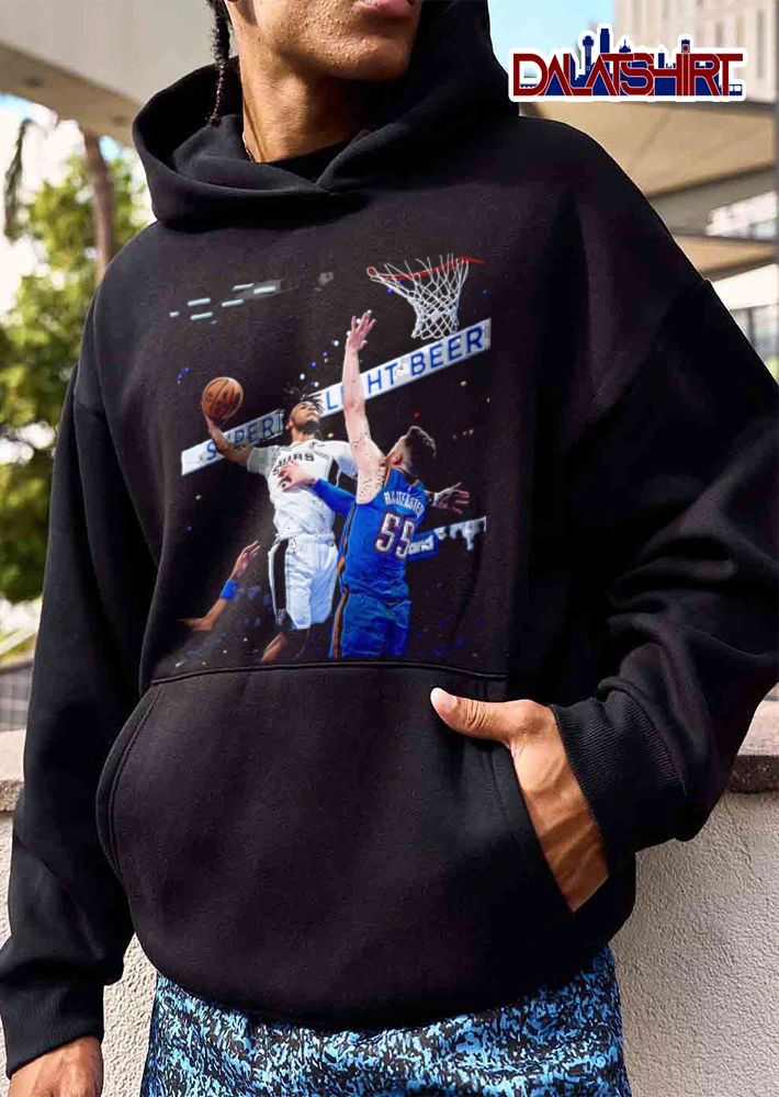 San Antonio Spurs NBA Hartenstein Basketball Player Layup Action Photo shirt