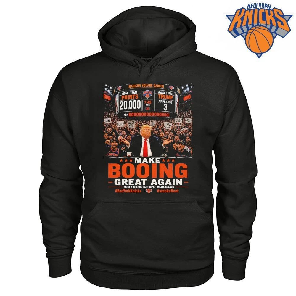 Donald Trump Make Booing Great Again Madison Square Garden New York Knicks Parody Graphic NBA Finals 2026 Shirt