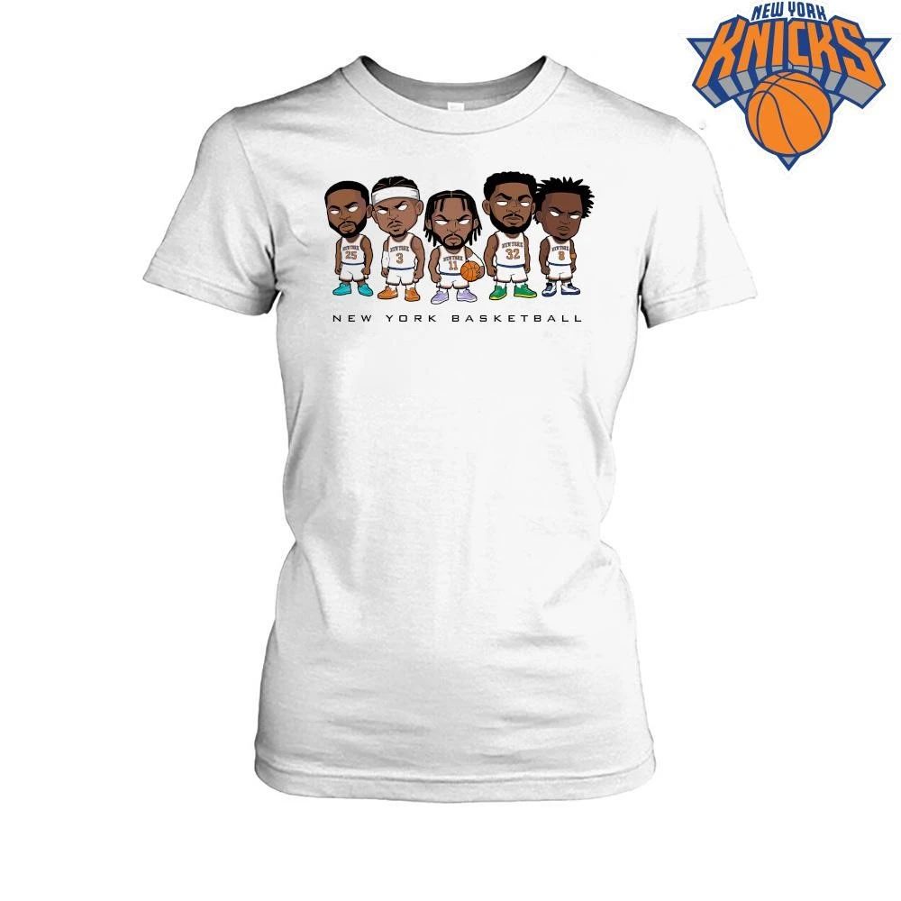 New York Knicks Starting Five Chibi Cartoon Characters Vintage Basketball Graphic NBA Finals 2026 Shirt