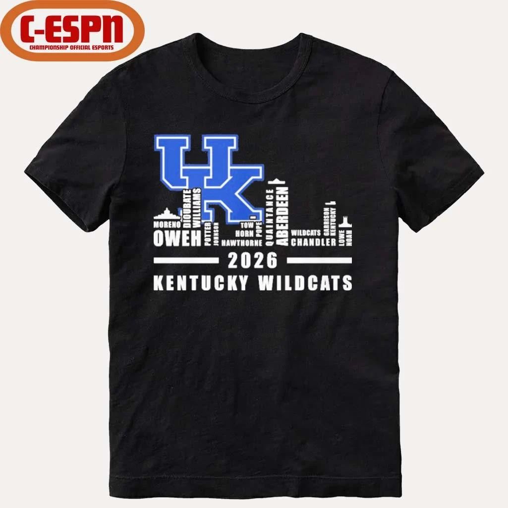 Kentucky Basketball Skyline Player Names 2026 Shirt