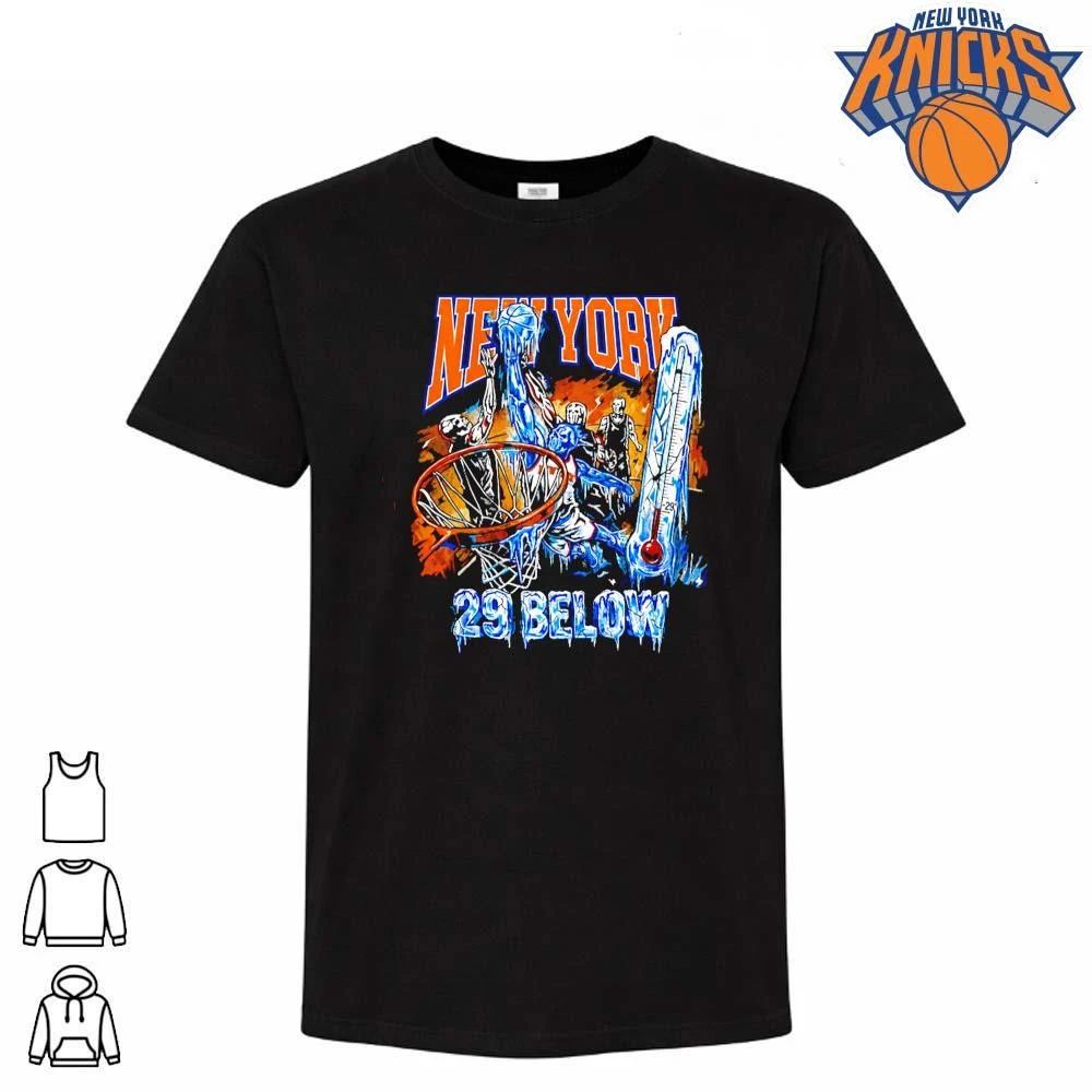 New York Knicks Champions NBA 2026 29 Below Frozen Dunk Ice Thermometer Basketball Shirt