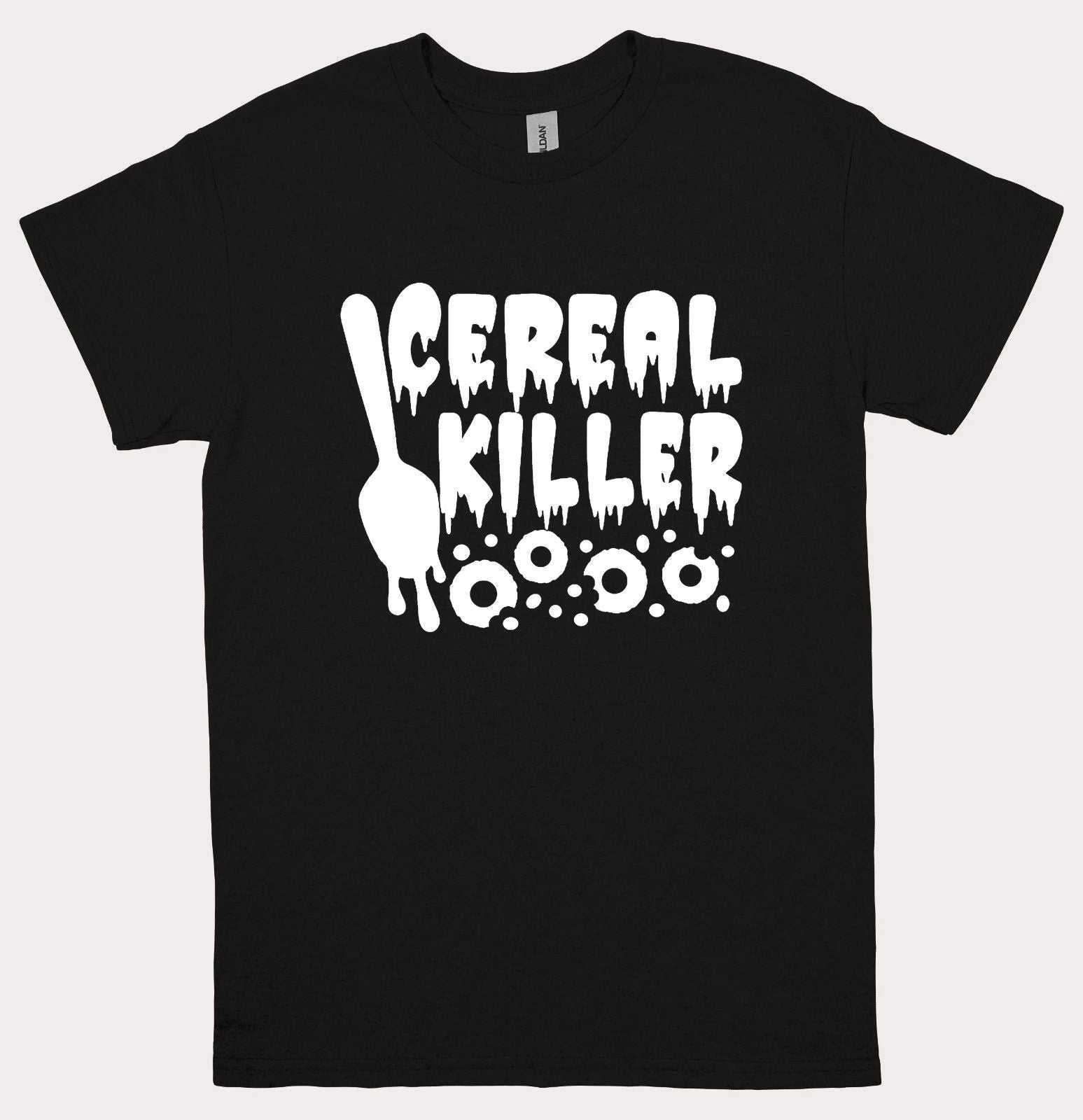 Funny Cereal Killer T-Shirt Mens Womens Foodie Halloween Black