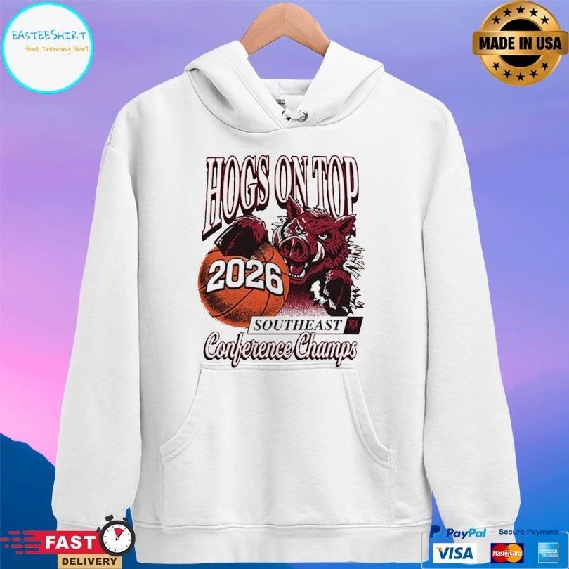 Hogs On Top 2026 Southeast Conference Champs Basketball T-shirts