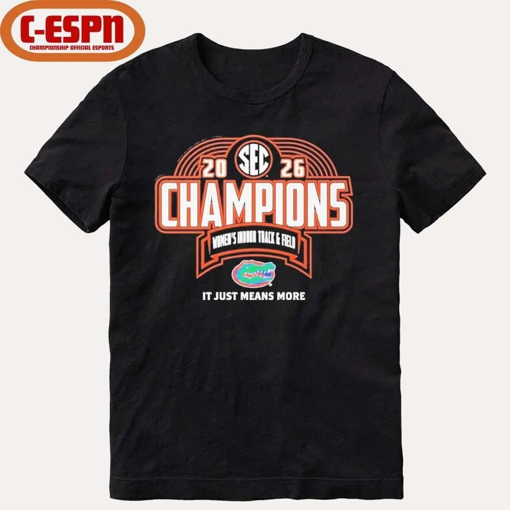 Florida Gators 2026 SEC Women’s Indoor Track & Field Champions Locker Room T-Shirt