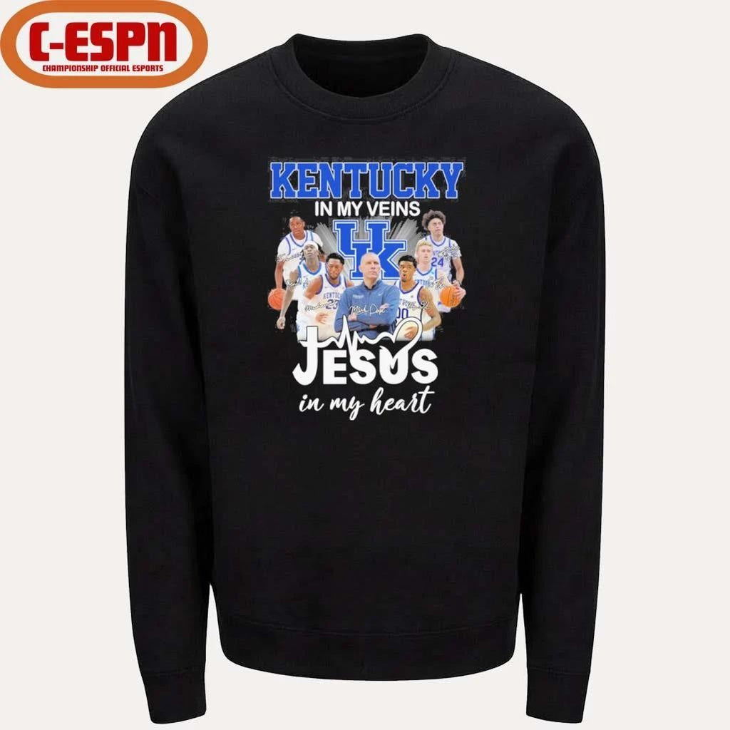 Kentucky Men’s Basketball In My Veins Jesus In My Heart Shirt