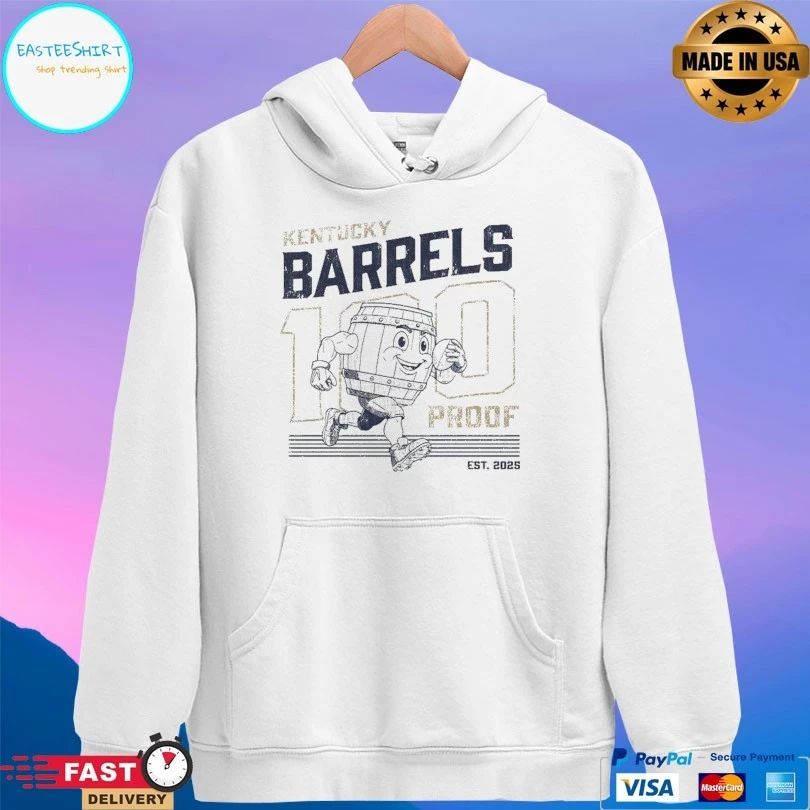 100 Proof Retro Mascot Kentucky Barrels Youth Est 2025 T-shirts