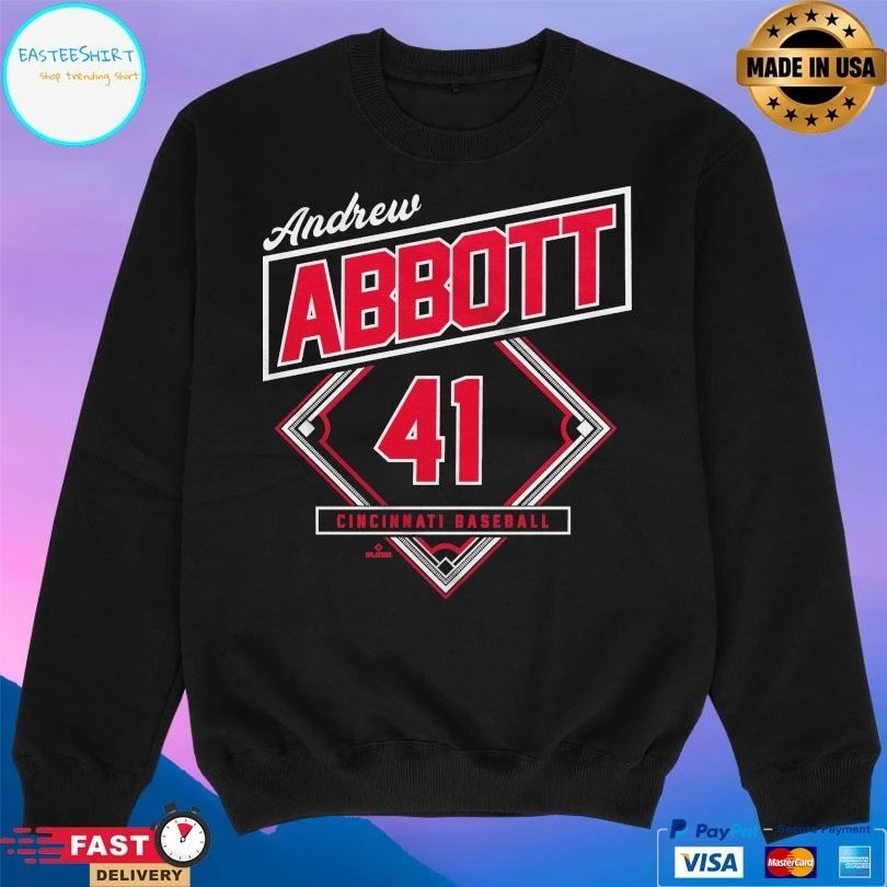 Andrew Abbott 41 Cincinnati Baseball Classic Diamond T-shirts