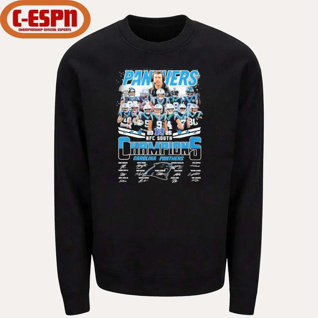 Carolina Panthers Team NFC South Champions 2025 T-Shirt