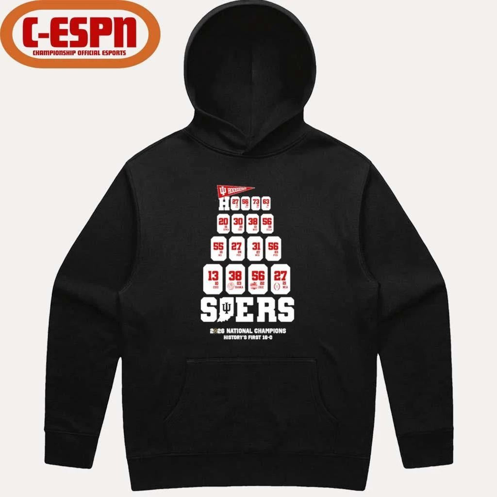 IU Football History Made First 16-0 National Champions Shirt