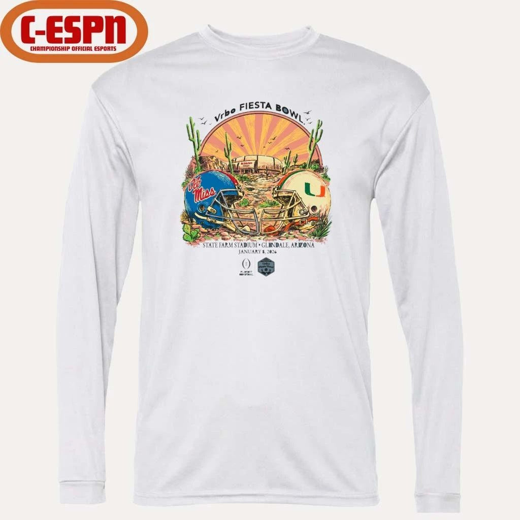 Ole Miss Vs Miami 2026 VRBO Fiesta Bowl Retro T-Shirt