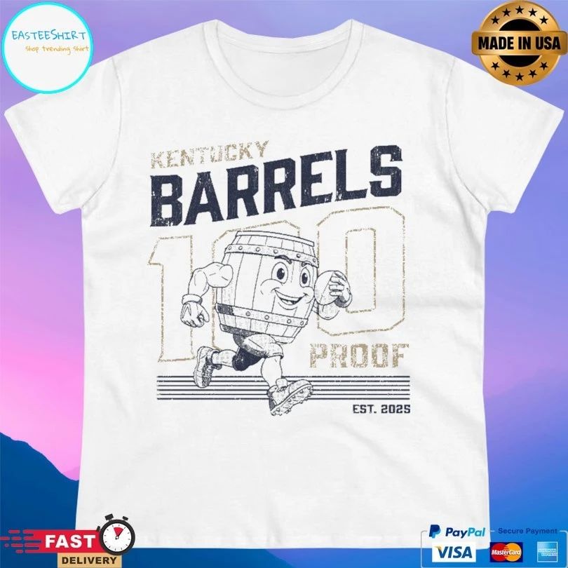 100 Proof Retro Mascot Kentucky Barrels Youth Est 2025 T-shirts