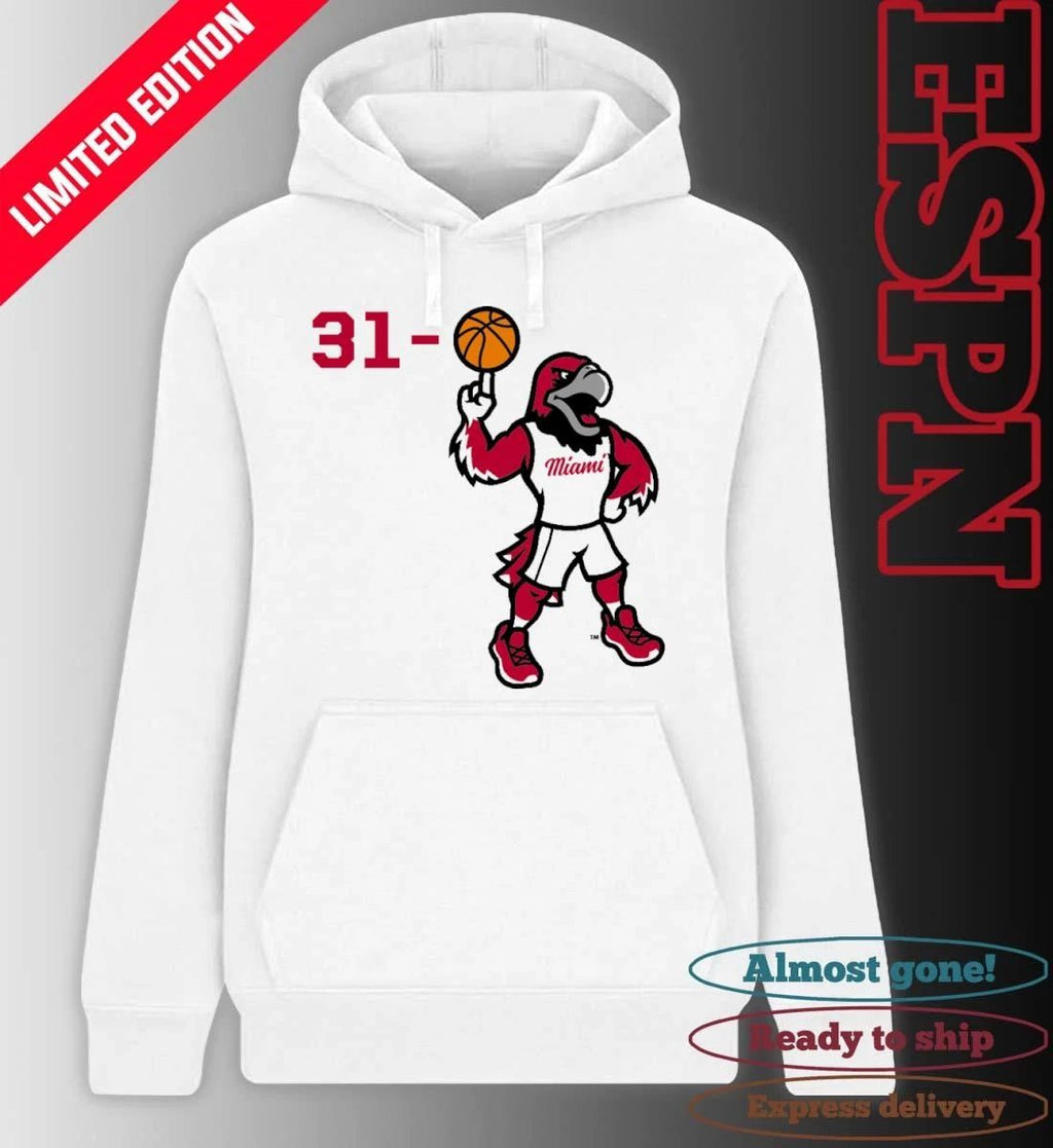 31-0 Miami RedHawks Basketball Mascot Shirt