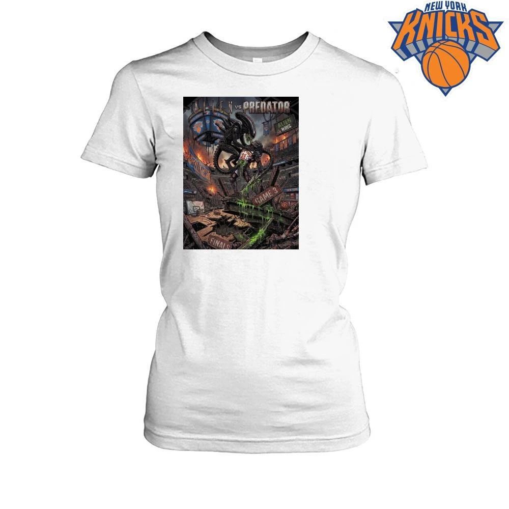 Alien Vs Predator San Antonio Spurs Vs New York Knicks Game 3 Graphic Art NBA Finals 2026 Shirt