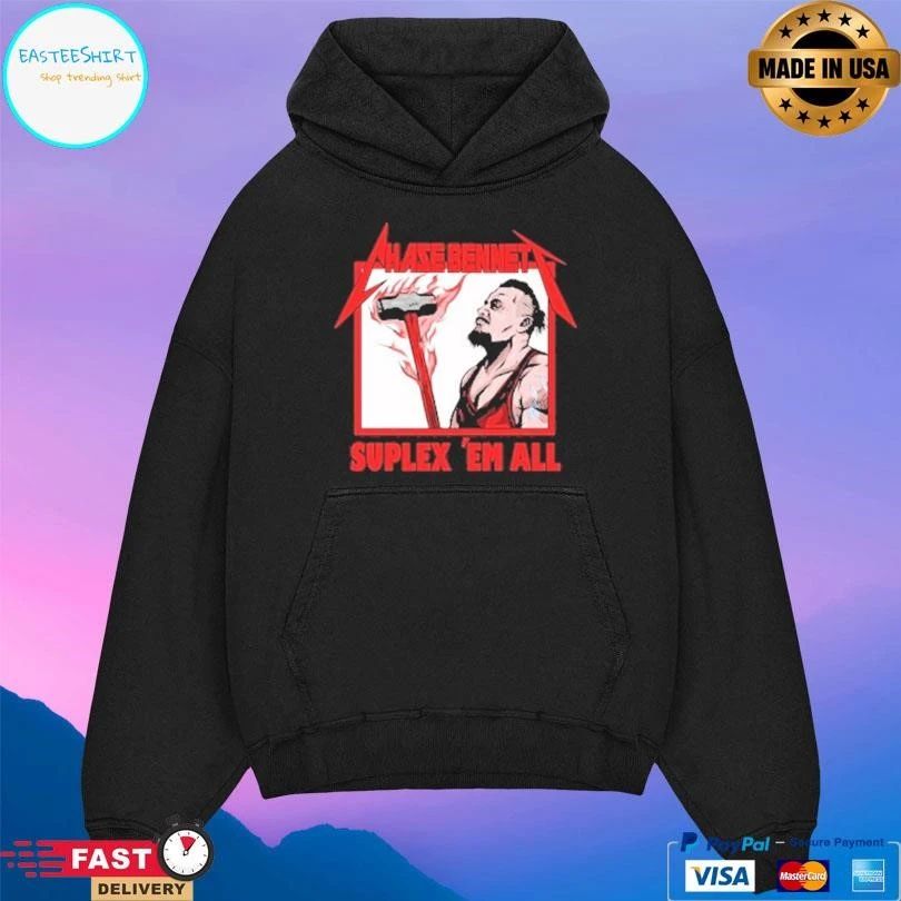 Chase Bennett Suplex ‘Em All The Burning Hammer T-shirts